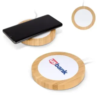 Wireless charger bamboo & RABS 15W - LT95554 (gadzety reklamowe)